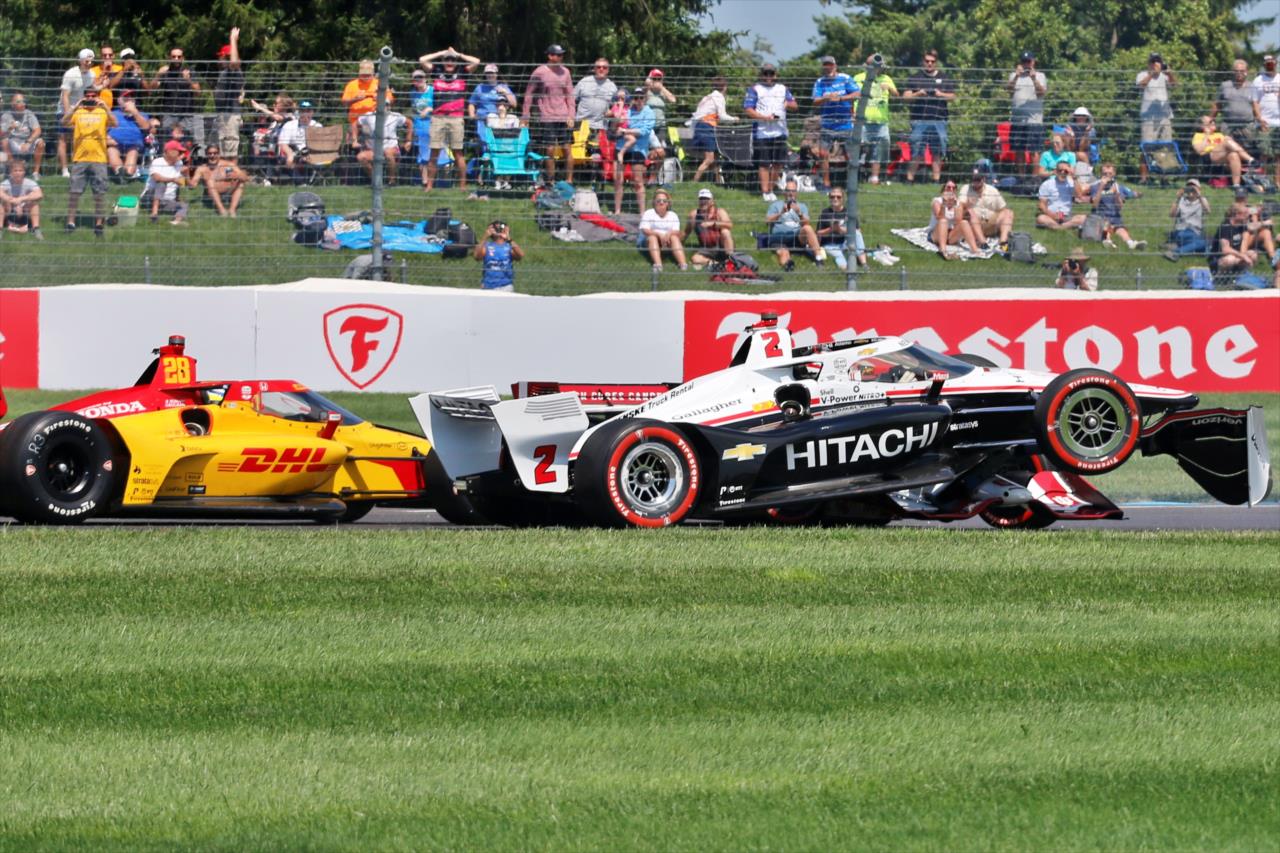 Marcus Armstrong and Josef Newgarden incident - Gallagher Grand Prix - By: Lisa Hurley -- Photo by: Lisa Hurley